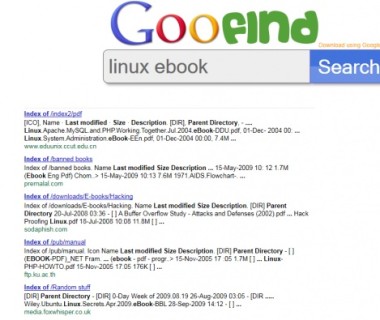 利用 Google 搜索引擎来查找文件的 GooFind