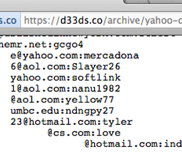 45万雅虎用户密码泄漏