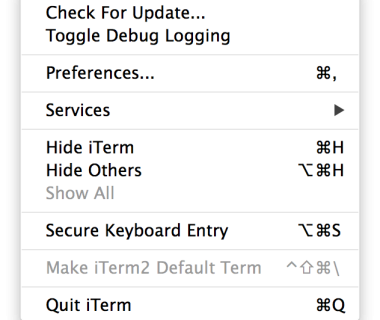 设置 iTerm2 为默认终端