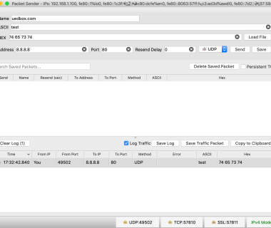 Packet Sender:发送和接收网络数据包工具,TCP/UDP/SSL/跨平台