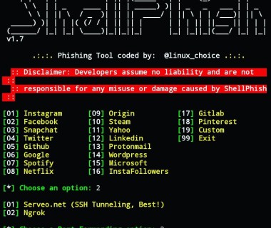 ShellPhish:支持多种社交媒体的网络钓鱼工具