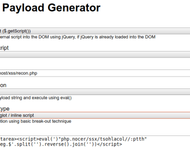跨站脚本XSS Payloads生成器