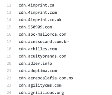 国内外CDN域名列表收集项目:DomainFrontingLists
