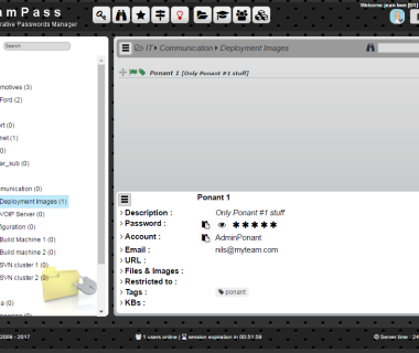 强大/免费/开源的《协作密码管理器》:Teampass