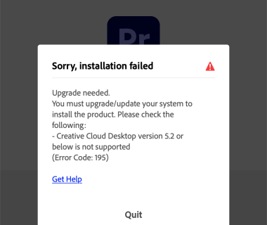 Adobe Mac版本安装失败提示您必须升级错误代码:195解决方法