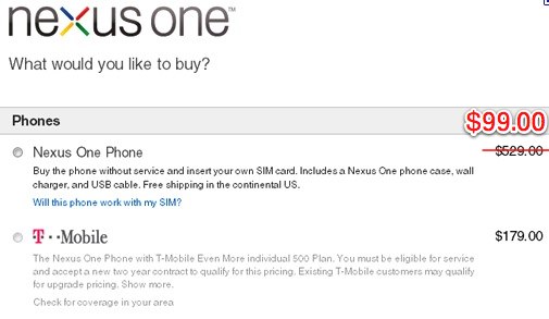 运营商毁了 Google 的 Nexus One 纯免费手机之梦