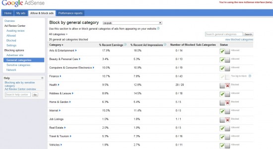 Google AdSense 测试拦截广告显示