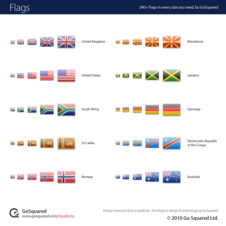 Free World Flag Icon Set （世界国旗图标）