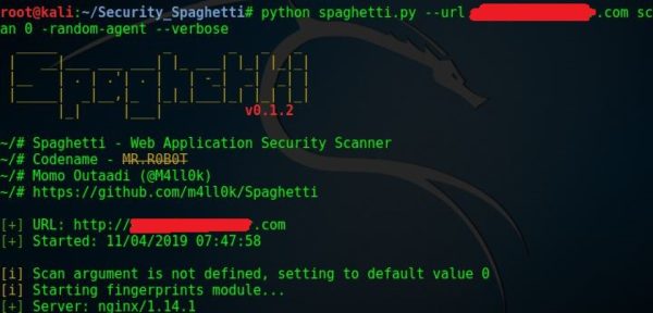 Spaghetti  - 开源Web应用安全扫描程序