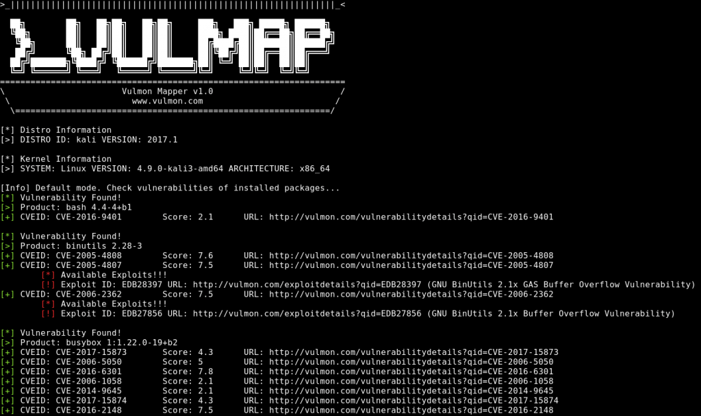 Vulmap – 联网进行本地漏洞扫描