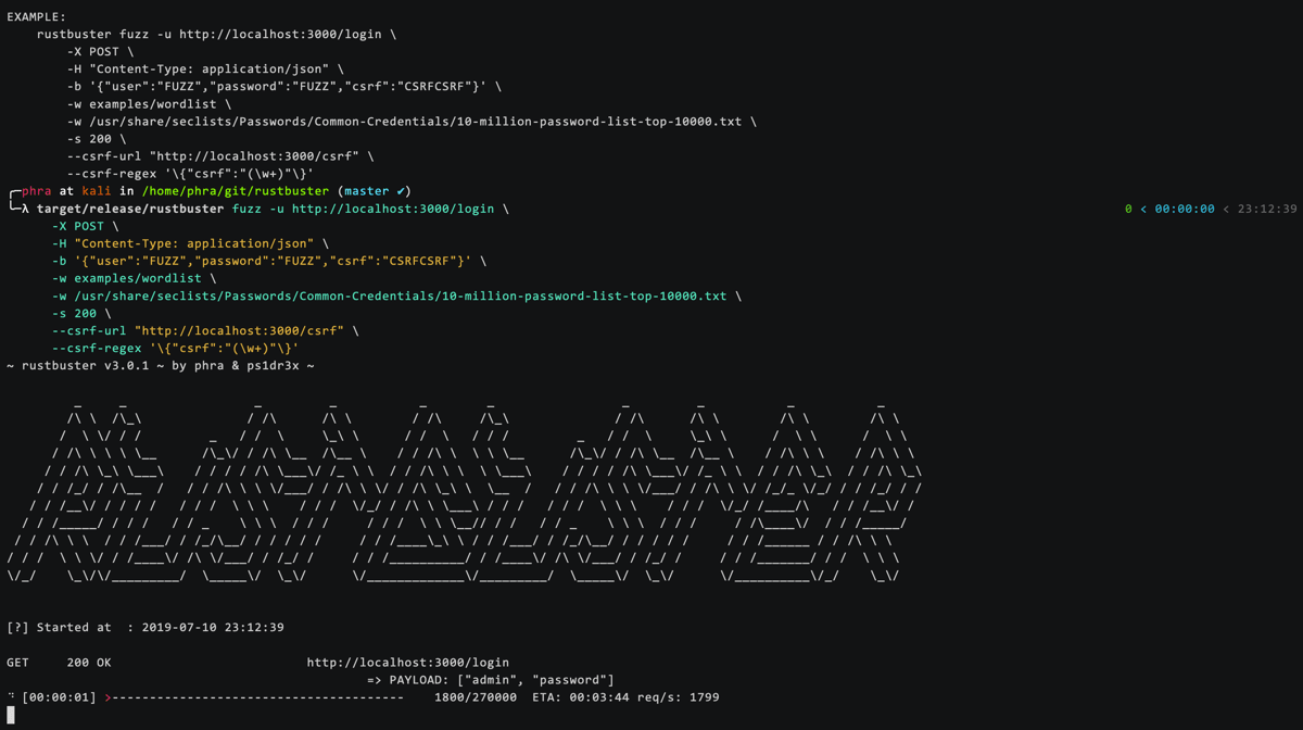 Rustbuster：强大的模糊测试(Fuzzer)和信息枚举发现工具