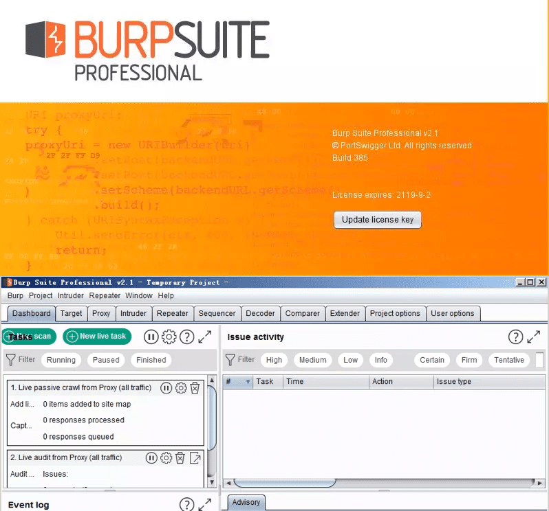 BurpSuite pro v2.1破解版burp-loader-keygen