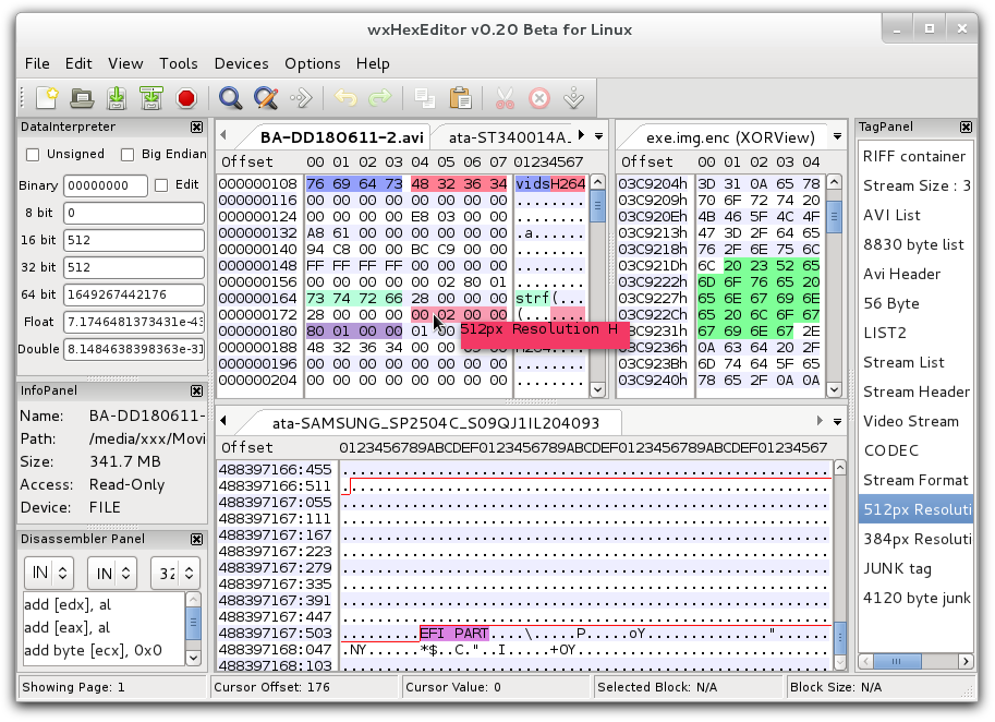 适用于Linux/Windows/MacOSX的免费十六进制编辑器：wxHexEditor